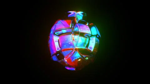 3d rendered abstract shape with detailed reflection and dispersion. Illustrazione stock