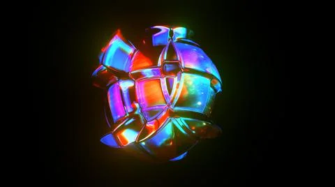 3d rendered abstract shape with detailed reflection and dispersion. Stock Illustration