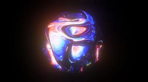 3d rendered abstract shape with detailed reflection and dispersion. Illustrazione stock
