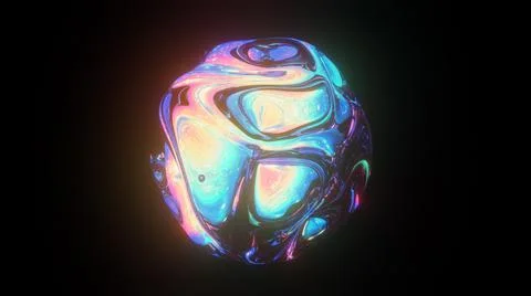 3d rendered abstract shape with detailed reflection and dispersion. 스톡 일러스트