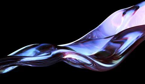 3d rendered abstract shape with detailed reflection and dispersion. 스톡 일러스트
