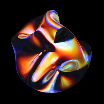 3d rendered abstract shape with detailed reflection and dispersion. 스톡 일러스트