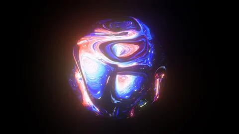 3d rendered abstract shape with detailed reflection and dispersion. Stock Photos