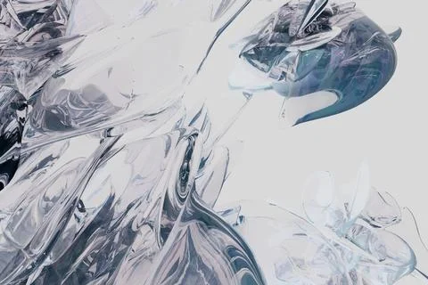 3d rendered abstract swirling patterns in glass Stock Illustration