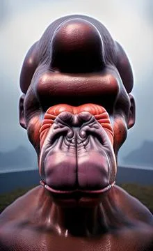 3D rendered alien monkey Stock Illustration