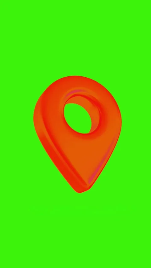 3d rendered animated model, map red marker symbol angle view Video stock 307759796