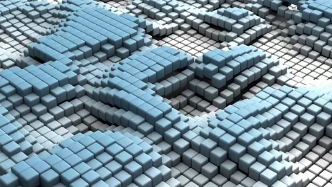 3D rendered Animation of a abstract background of dancing and moving cubes. Video stock 134534771