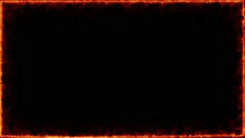 3D rendered animation of bright flames burning in the frames of the screen on th 스톡 동영상 239753144
