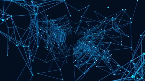 3d rendered animation of a data network - seemlessly loopable, Complex Digit Video stock 342700939