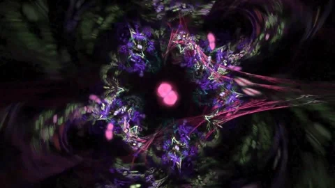 3d rendered animation of digital algorithmic colorful Fractal art Stock Footage 242489502