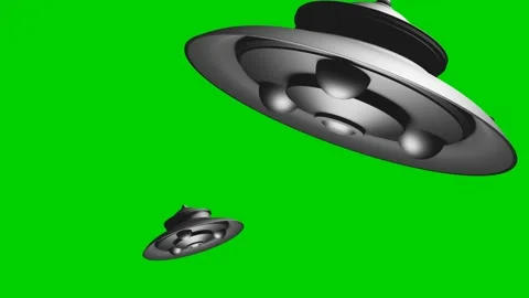 3D Rendered Animation Of Flying Saucers On Green Screen Stock Footage 171128055