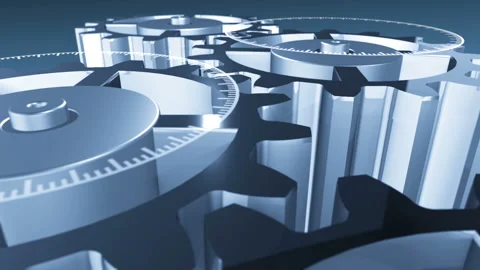 3D-rendered animation of the gear system train spinning Stock Footage 246888768