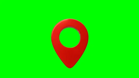 3d Rendered animation of GPS icon in red color on green screen background Stock Footage 270484936