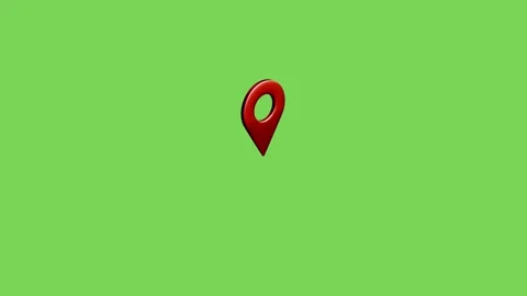 3d Rendered animation of GPS icon in red color on green screen background Stock Footage 309839226
