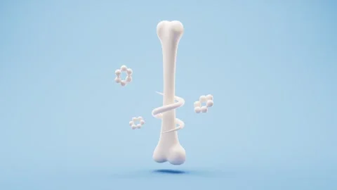 A 3d rendered animation of a human bone with swirling white spirals and var.. Vídeos de archivo 332151575