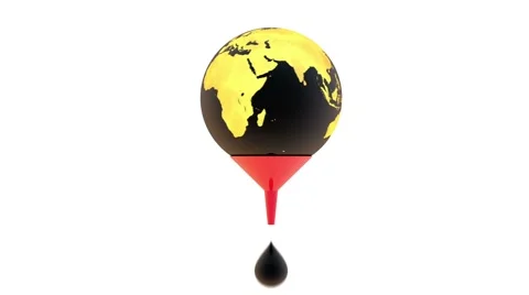 3d rendered animation of oil drops being extracted from golden earth Stock Footage 65017265