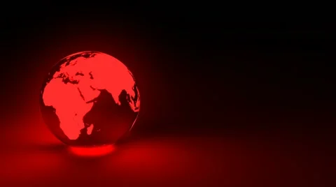 3d rendered animation of red earth globe in the dark Stock Footage 65246921