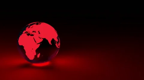 3d rendered animation of red earth globe in the dark Stock Footage 65581731