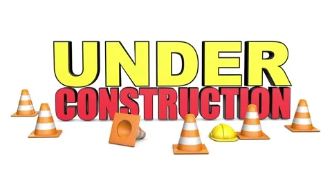 3d rendered animation of under construction text with traffic cones Stock Footage 67892927