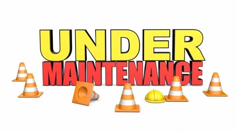 3d rendered animation of under maintenance text with traffic cones Stock Footage 67809457