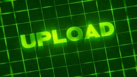 3D rendered animation of the word "UPLOAD" isolated on the green cyber backgroun 動画素材 246008214