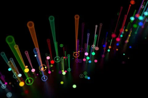 3d rendered background. Abstract up looking thin lines rendered with depth of Stock Illustration