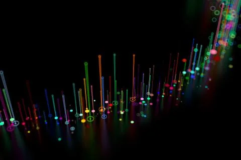 3d rendered background. Abstract up looking thin lines rendered with depth of Stock Illustration