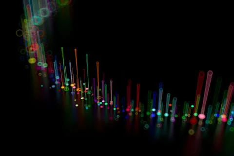 3d rendered background. Abstract up looking thin lines rendered with depth of Stock Illustration