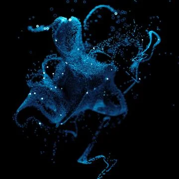 3d rendered background with a lot of particles. Spheres are forming abstract  Stock Illustration