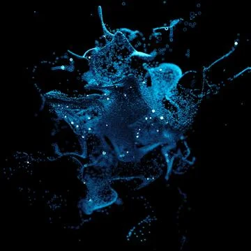 3d rendered background with a lot of particles. Spheres are forming abstract  Stock Illustration