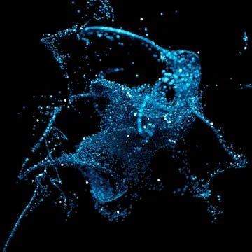 3d rendered background with a lot of particles. Spheres are forming abstract  Stock Illustration