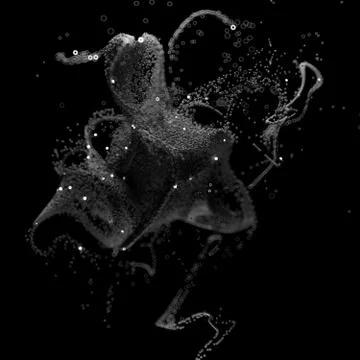 3d rendered background with a lot of particles. Spheres are forming abstract  Stock Illustration