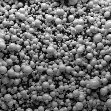 3d rendered background with a lot of spheres. Spheres with random size and he Stock Illustration