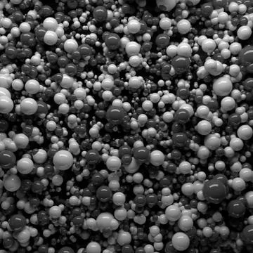 3d rendered background with a lot of spheres. Spheres with random size and he Stock Illustration