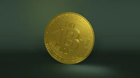 3D rendered Bitcoin cryptocurrency coin token Stock Illustration