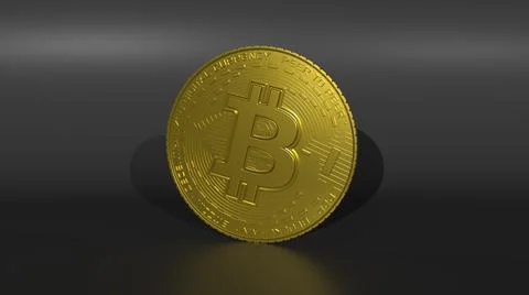 3D rendered bitcoin cryptocurrency token Stock Illustration