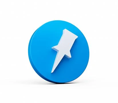 3D-rendered blue button with a push pin symbol isolated on white background Stock Illustration