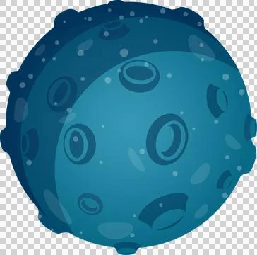 3D rendered blue celestial sphere is displaying craters with transparent Illustrazione stock