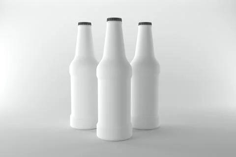 3D Rendered Bottles Mockup Template Stock Illustration