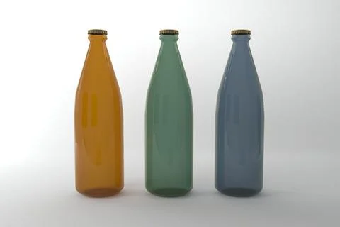 3D Rendered Bottles Mockup Template Stock Illustration