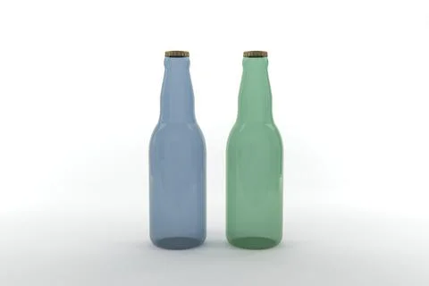 3D Rendered Bottles Mockup Template Stock Illustration