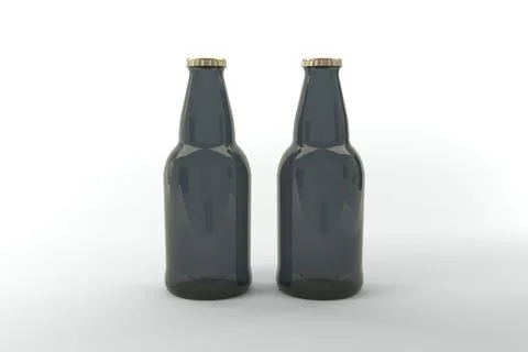 3D Rendered Bottles Mockup Template Stock Illustration