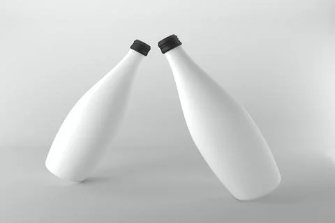 3D Rendered Bottles Mockup Template Stock Illustration