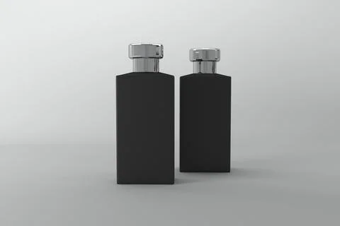 3D Rendered Bottles Mockup Template Stock Illustration