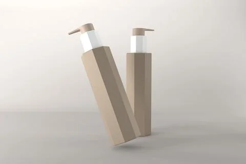 3D Rendered Bottles Mockup Template Stock Illustration