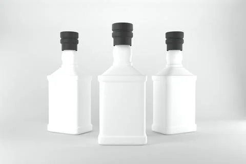 3D Rendered Bottles Mockup Template Stock Illustration