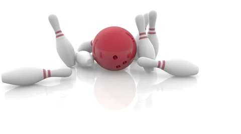3d rendered bowling strike Video stock 46876174