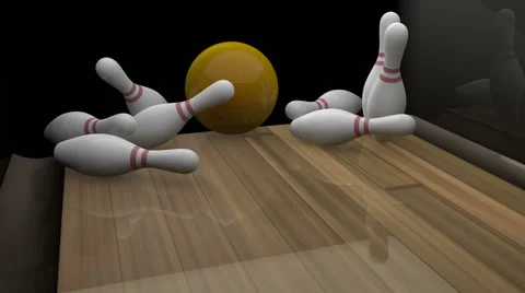 3d rendered bowling strike Video stock 46876253