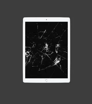 3D Rendered Broken Screen Tablet Device - Cracked Screen Tablet Device イラスト素材