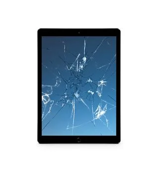 3D Rendered Broken Screen Tablet Device - Cracked Screen Tablet Device Stock Illustration